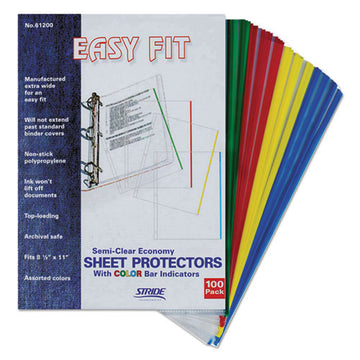 Stride Easyfit Sheet Protectors, 8.5 X 11, Portrait, Assorted Colors, 100-box freeshipping - TVN Wholesale