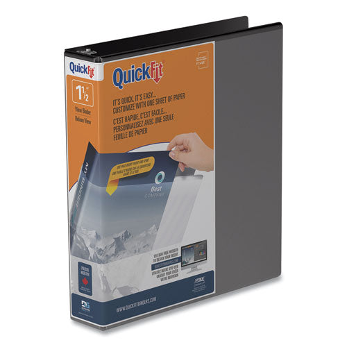 Stride Quickfit D-ring View Binder, 3 Rings, 1.5" Capacity, 11 X 8.5, Black freeshipping - TVN Wholesale