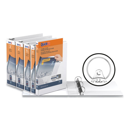 Stride Quickfit Round-ring View Binder, 3 Rings, 0.63" Capacity, 11 X 8.5, White freeshipping - TVN Wholesale