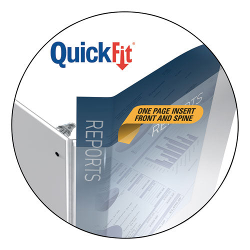 Stride Quickfit Round-ring View Binder, 3 Rings, 1" Capacity, 11 X 8.5, White freeshipping - TVN Wholesale