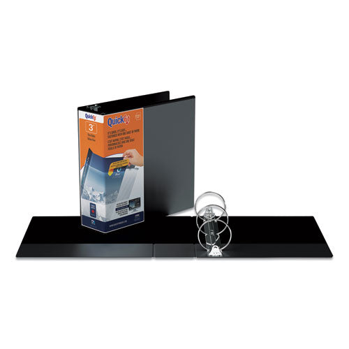 Stride Quickfit D-ring View Binder, 3 Rings, 3" Capacity, 11 X 8.5, Black freeshipping - TVN Wholesale