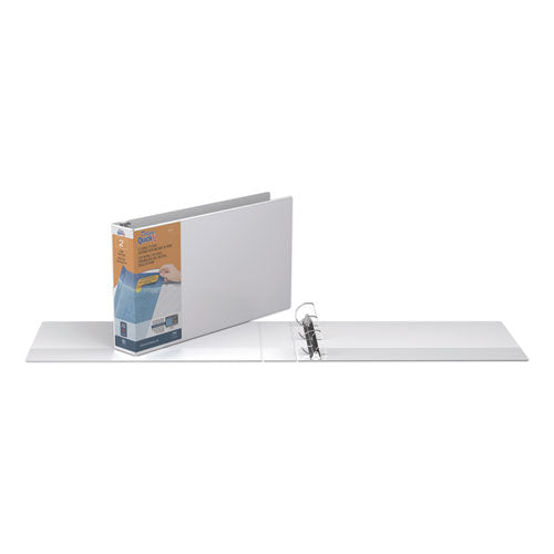 Stride Quickfit Ledger D-ring View Binder, 3 Rings, 2" Capacity, 11 X 17, White freeshipping - TVN Wholesale
