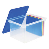 Storex Plastic File Tote, Letter-legal Files, 18.5" X 14.25" X 10.88", Clear-blue freeshipping - TVN Wholesale
