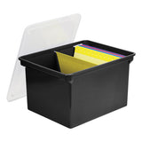 Storex Plastic File Tote, Letter-legal Files, 18.5" X 14.25" X 10.88", Black-clear freeshipping - TVN Wholesale