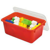 Storex Cubby Bins, Lids Included, 12.25" X 7.75" X 5.13", Red, 6-pack freeshipping - TVN Wholesale