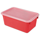 Storex Cubby Bins, Lids Included, 12.25" X 7.75" X 5.13", Red, 6-pack freeshipping - TVN Wholesale