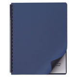 Linen Textured Binding System Covers, 11.25 X 8.75, Navy, 50-pack