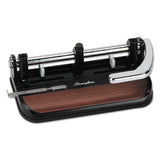 Swingline® 40-sheet Accented Heavy-duty Lever Action Two- To Seven-hole Punch, 11-32" Holes, Black-woodgrain freeshipping - TVN Wholesale