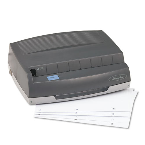 Swingline® 50-sheet 350md Electric Three-hole Punch, 9-32" Holes, Gray freeshipping - TVN Wholesale