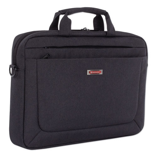 Swiss Mobility Cadence Slim Briefcase, Holds Laptops 15.6", 3.5" X 3.5" X 16", Charcoal freeshipping - TVN Wholesale
