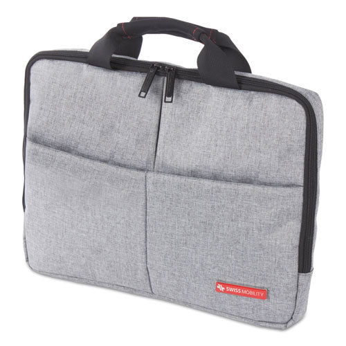 Swiss Mobility Sterling Slim Briefcase, Holds Laptops 14.1", 1.75" X 1.75" X 10.25", Gray freeshipping - TVN Wholesale