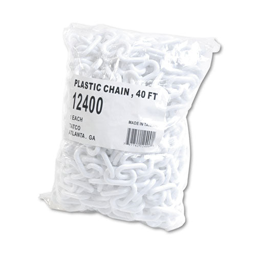 Tatco Crowd Control Stanchion Chain, Plastic, 40ft, White freeshipping - TVN Wholesale