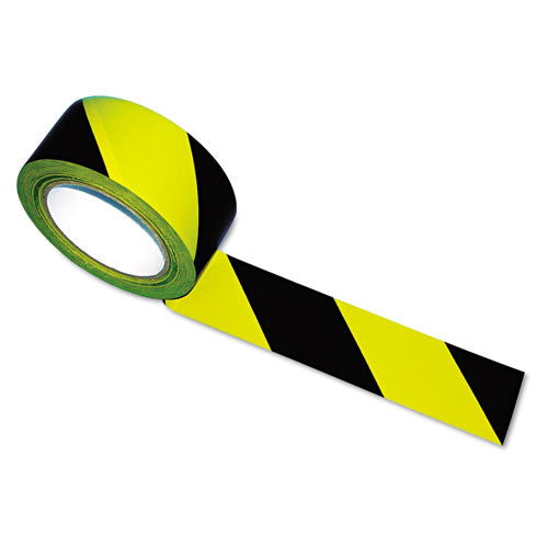 Tatco Hazard Marking Aisle Tape, 2" X 108 Ft, Black-yellow freeshipping - TVN Wholesale