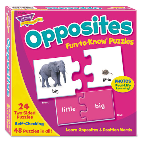 TREND® Fun To Know Puzzles, Opposites, Ages 3 And Up, 24 Puzzles freeshipping - TVN Wholesale