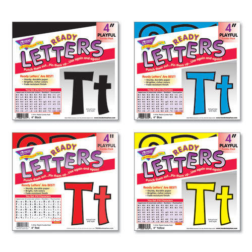 TREND® Ready Letters Playful Combo Set, Black, 4"h, 216-set freeshipping - TVN Wholesale