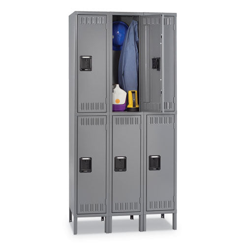 Tennsco Double Tier Locker, Triple Stack, 36w X 18d X 72h, Medium Gray freeshipping - TVN Wholesale