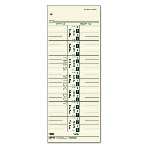 TOPS™ Time Clock Cards, Replacement For 35100-10, One Side, 4 X 9, 100-pack freeshipping - TVN Wholesale