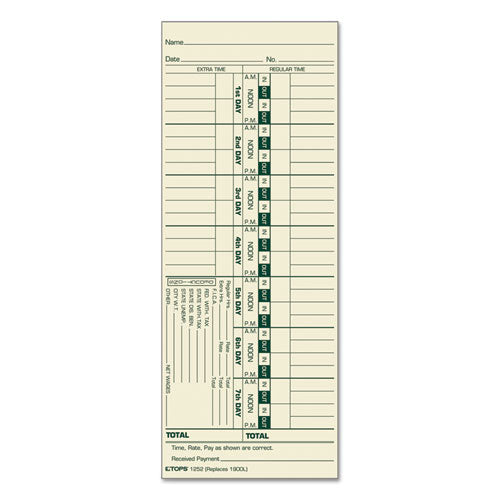 TOPS™ Time Clock Cards, Replacement For 10-800292, One Side, 3.5 X 9, 500-box freeshipping - TVN Wholesale