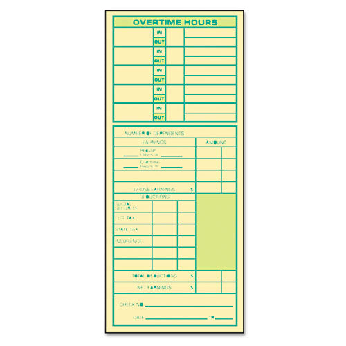 TOPS™ Time Clock Cards, Replacement For Atr206-c3000-m-154, One Side, 3.38 X 8.25, 500-box freeshipping - TVN Wholesale