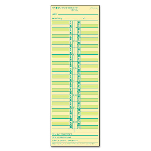 TOPS™ Time Clock Cards, Replacement For 10-100382-1950-9631, Two Sides, 3.5 X 10.5, 500-box freeshipping - TVN Wholesale