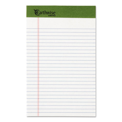 Ampad® Earthwise By Ampad Recycled Writing Pad, Narrow Rule, Politex Green Headband, 50 White 5 X 8 Sheets, Dozen freeshipping - TVN Wholesale