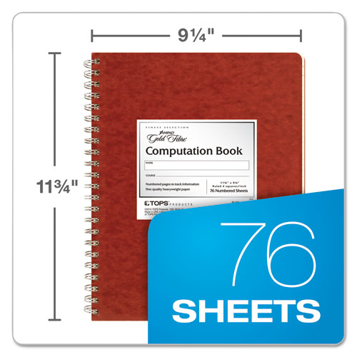 Ampad® Computation Book, Quadrille Rule, Brown Cover, 11.75 X 9.25, 76 Sheets freeshipping - TVN Wholesale