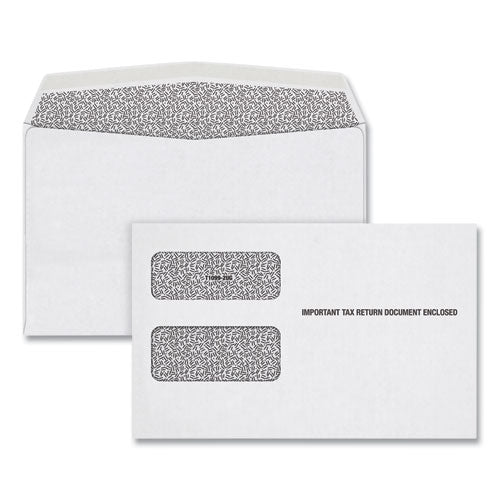 TOPS™ 1099 Double Window Envelope, Commercial Flap, Gummed Closure, Contemporary Seam, 5.63 X 9, White, 24-pack freeshipping - TVN Wholesale