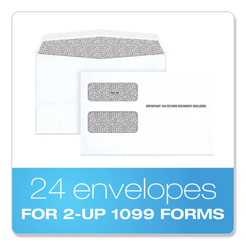 TOPS™ 1099 Double Window Envelope, Commercial Flap, Gummed Closure, Contemporary Seam, 5.63 X 9, White, 24-pack freeshipping - TVN Wholesale