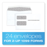 TOPS™ 1099 Double Window Envelope, Commercial Flap, Gummed Closure, Contemporary Seam, 5.63 X 9, White, 24-pack freeshipping - TVN Wholesale