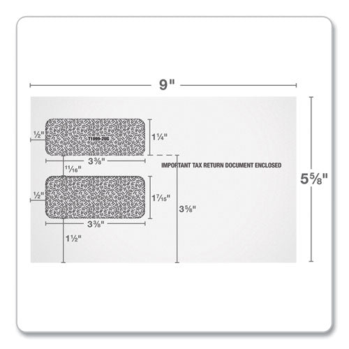 TOPS™ 1099 Double Window Envelope, Commercial Flap, Gummed Closure, Contemporary Seam, 5.63 X 9, White, 24-pack freeshipping - TVN Wholesale