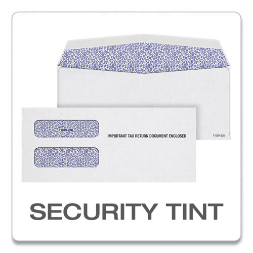 TOPS™ 1099 Double Window Envelope, Commercial Flap, Gummed Closure, Contemporary Seam, 3.75 X 8.75, White, 24-pack freeshipping - TVN Wholesale