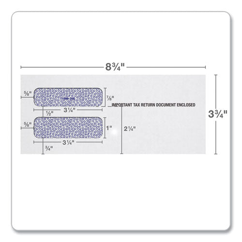 TOPS™ 1099 Double Window Envelope, Commercial Flap, Gummed Closure, Contemporary Seam, 3.75 X 8.75, White, 24-pack freeshipping - TVN Wholesale