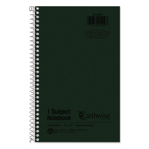 Oxford™ Earthwise By Oxford Recycled One-subject Notebook, Narrow Rule, Green Cover, 8 X 5, 80 Sheets freeshipping - TVN Wholesale