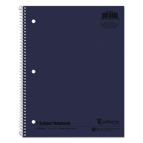 Oxford™ Earthwise By Oxford Recycled Single Subject Notebook, Quadrille Rule-unruled, Randomly Assorted Covers, 11 X 8.5, 80 Sheets freeshipping - TVN Wholesale