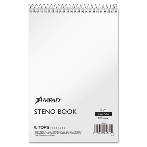 Ampad® Steno Pads, Gregg Rule, Tan Cover, 80 White 6 X 9 Sheets freeshipping - TVN Wholesale