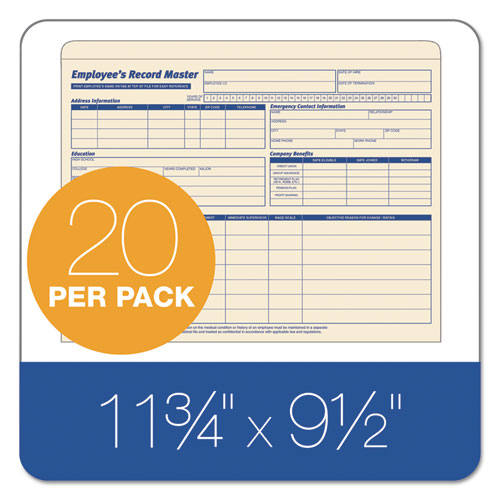 TOPS™ Employee Record Master File Jacket, Straight Tab, Letter Size, Manila, 20-pack freeshipping - TVN Wholesale