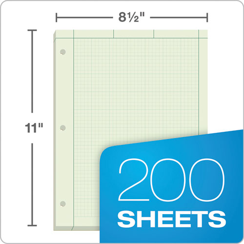 TOPS™ Engineering Computation Pads, Cross-section Quadrille Rule (5 Sq-in, 1 Sq-in), Green Cover, 200 Green-tint 8.5 X 11 Sheets freeshipping - TVN Wholesale