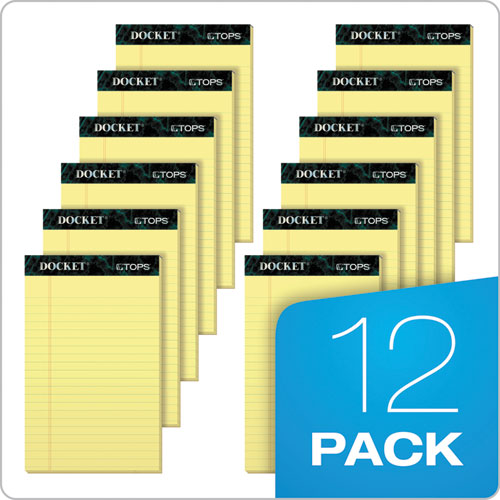 TOPS™ Docket Ruled Perforated Pads, Narrow Rule, 50 Canary-yellow 5 X 8 Sheets, 12-pack freeshipping - TVN Wholesale