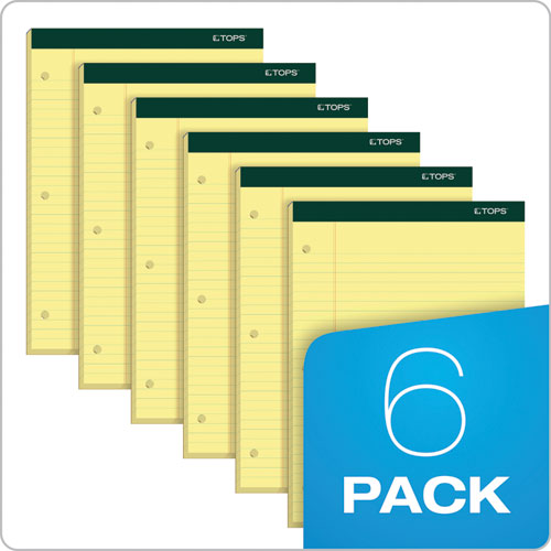 TOPS™ Double Docket Ruled Pads, Wide-legal Rule, 100 Canary-yellow 8.5 X 11.75 Sheets, 6-pack freeshipping - TVN Wholesale