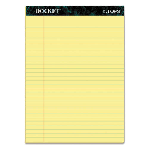 TOPS™ Docket Ruled Perforated Pads, Wide-legal Rule, 50 Canary-yellow 8.5 X 11.75 Sheets, 12-pack freeshipping - TVN Wholesale