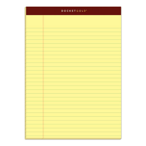 TOPS™ Docket Gold Ruled Perforated Pads, Wide-legal Rule, 50 Canary-yellow 8.5 X 11.75 Sheets, 12-pack freeshipping - TVN Wholesale