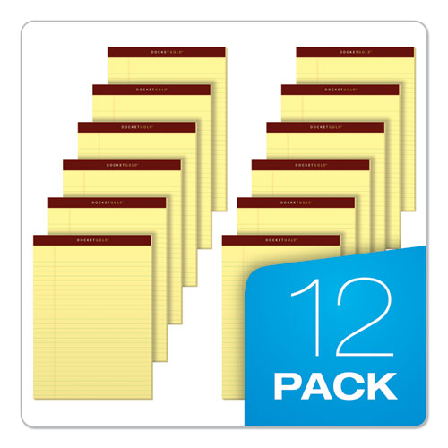TOPS™ Docket Gold Ruled Perforated Pads, Wide-legal Rule, 50 Canary-yellow 8.5 X 11.75 Sheets, 12-pack freeshipping - TVN Wholesale