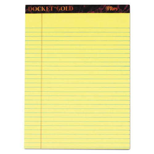 TOPS™ Docket Gold Ruled Perforated Pads, Wide-legal Rule, 50 Canary-yellow 8.5 X 14 Sheets, 12-pack freeshipping - TVN Wholesale