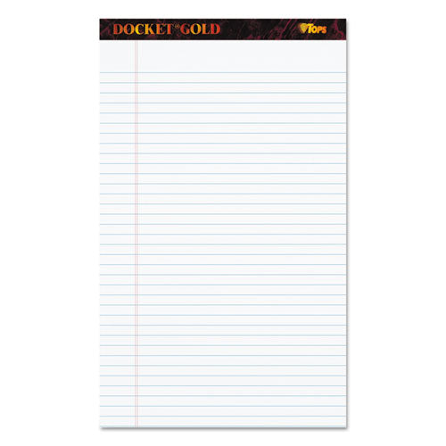 TOPS™ Docket Gold Ruled Perforated Pads, Wide-legal Rule, 50 White 8.5 X 14 Sheets, 12-pack freeshipping - TVN Wholesale