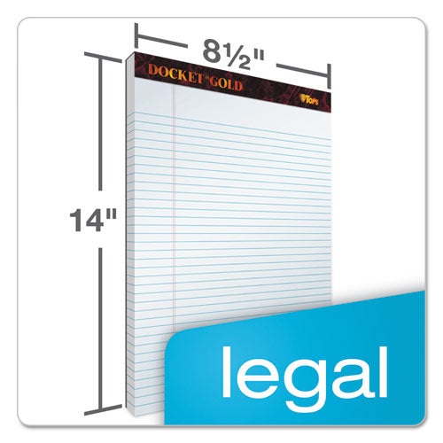 TOPS™ Docket Gold Ruled Perforated Pads, Wide-legal Rule, 50 White 8.5 X 14 Sheets, 12-pack freeshipping - TVN Wholesale