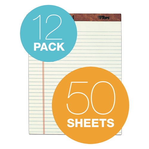 TOPS™ "the Legal Pad" Ruled Perforated Pads, Wide-legal Rule, 50 Green-tint 8.5 X 11.75 Sheets, Dozen freeshipping - TVN Wholesale