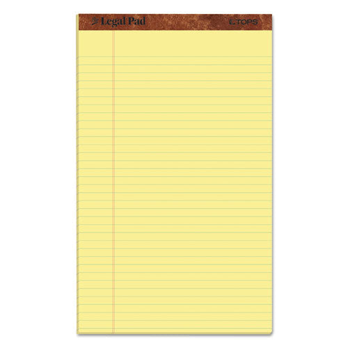 TOPS™ "the Legal Pad" Plus Ruled Perforated Pads With 40 Pt. Back, Wide-legal Rule, 50 Canary-yellow 8.5 X 14 Sheets, Dozen freeshipping - TVN Wholesale