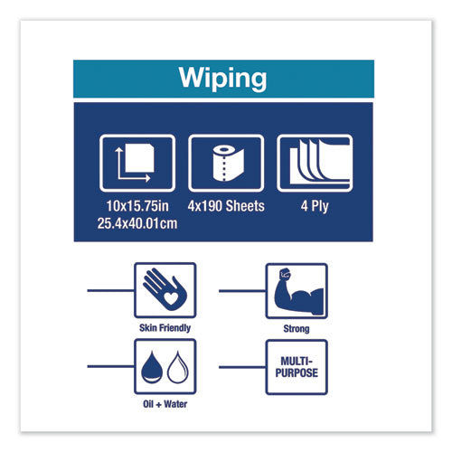 Tork® Industrial Paper Wiper, 4-ply, 10 X 15.75, Blue, 190 Wipes-roll, 4 Roll-carton freeshipping - TVN Wholesale