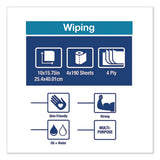 Tork® Industrial Paper Wiper, 4-ply, 10 X 15.75, Blue, 190 Wipes-roll, 4 Roll-carton freeshipping - TVN Wholesale