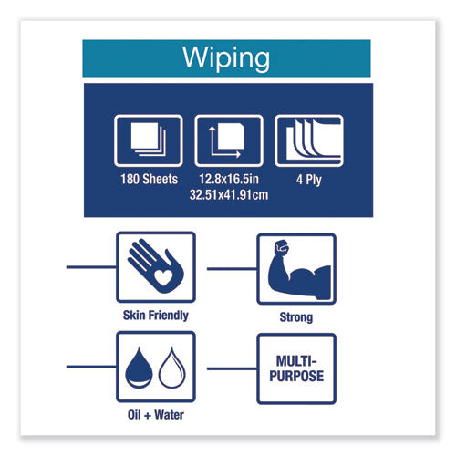 Tork® Industrial Paper Wiper, 4-ply, 12.8 X 16.5, Blue, 180-carton freeshipping - TVN Wholesale